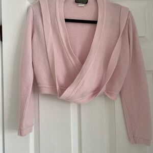 Capezio Pink Vintage Ballet Wrap Sweater with Long Sleeves and Soft Texture